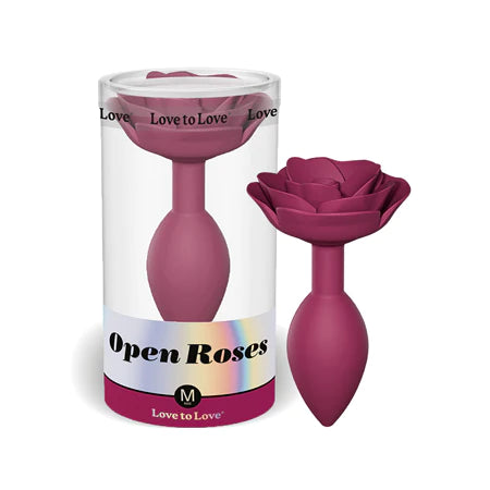 Open Rose Medium Butt Plug - Plum